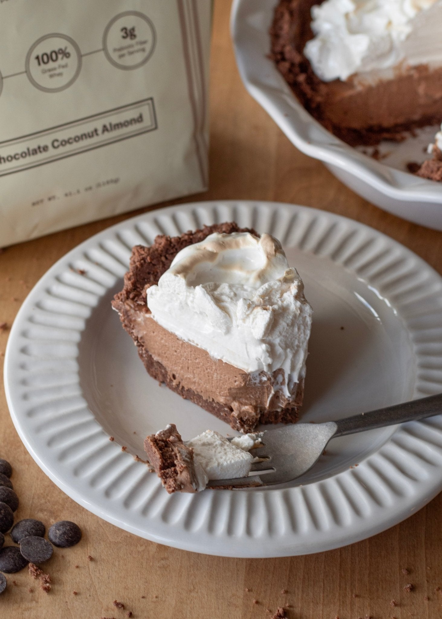 Chocolate Coconut Almond Silk Pie - Ballerina Farm