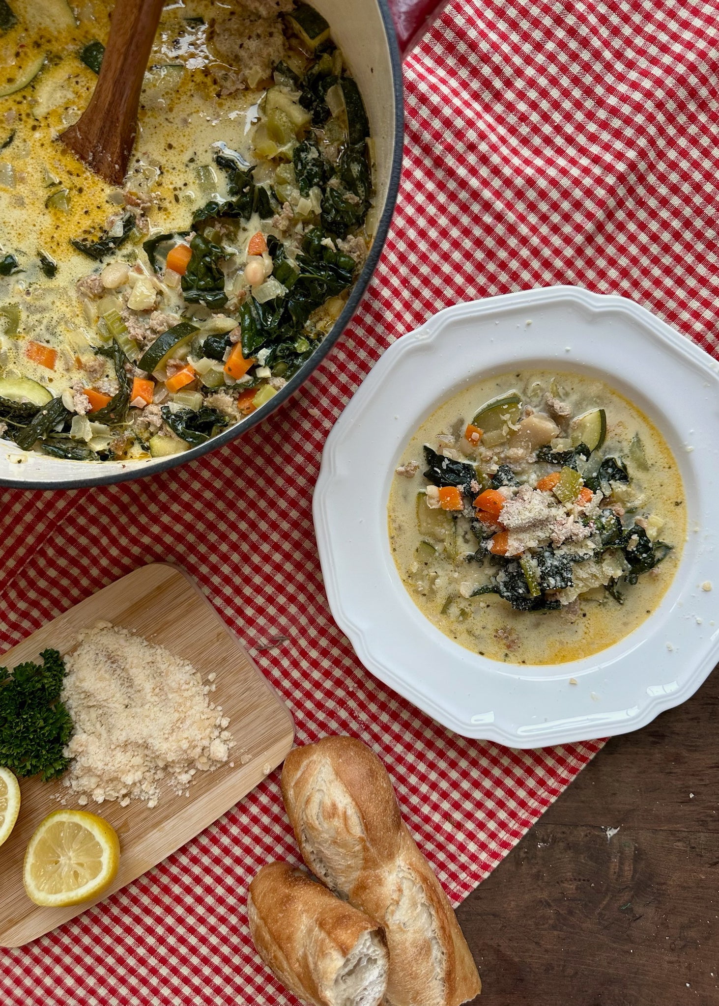 Creamy White Bean and Kale Sausage Soup