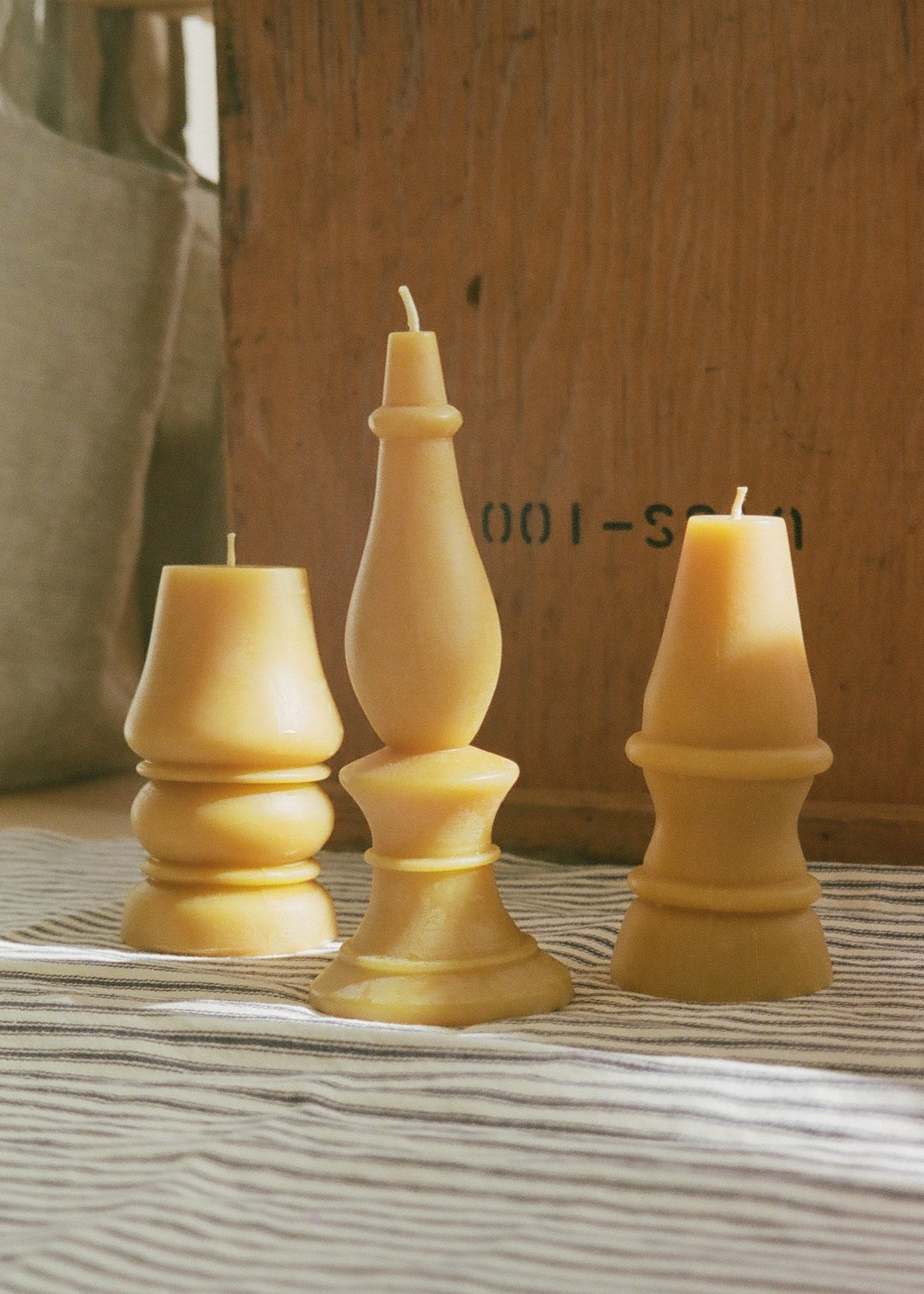 Spindle Candles, Set of 3