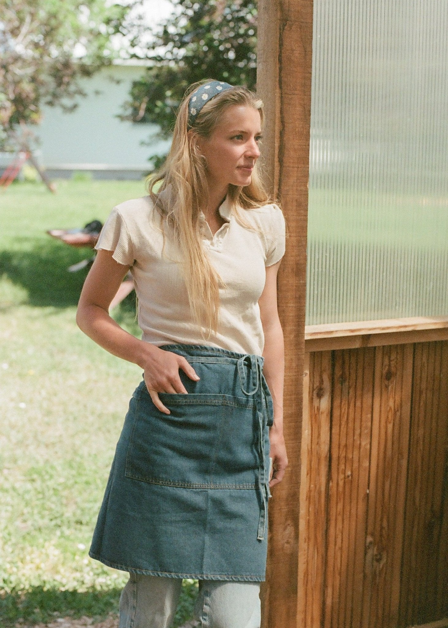 Denim Half Apron Ballerina Farm